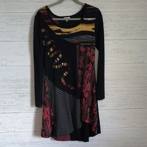 Adore Black and Red Long Sleeve Dress